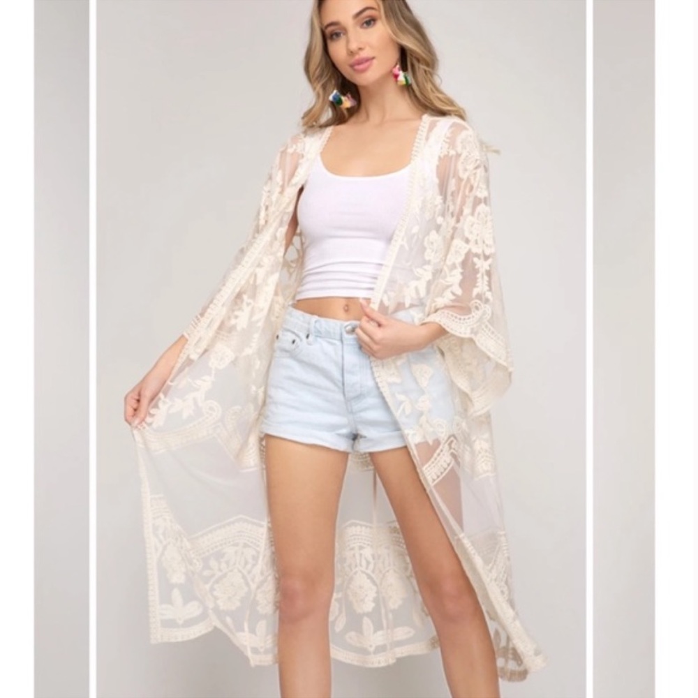 Dizzy Gal Boho Lace long kimono l